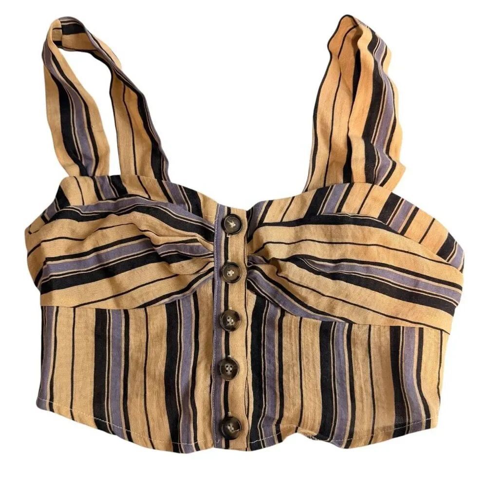 Nasty Gal Stiped Crop Top Size 4